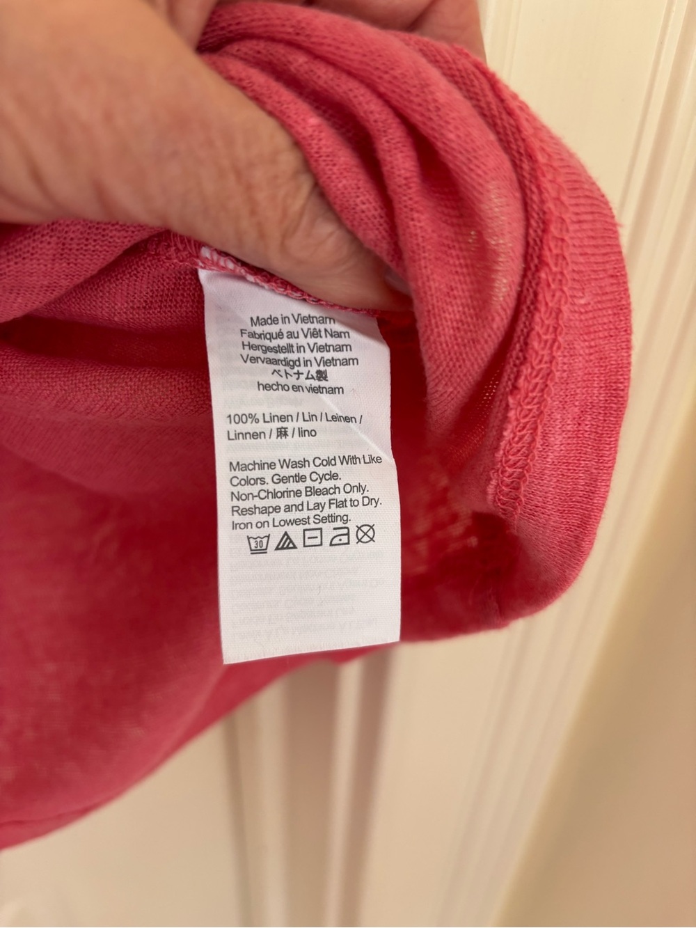 J. Crew Pink V-Neck Women's Linen Tee - Picture 4 of 4